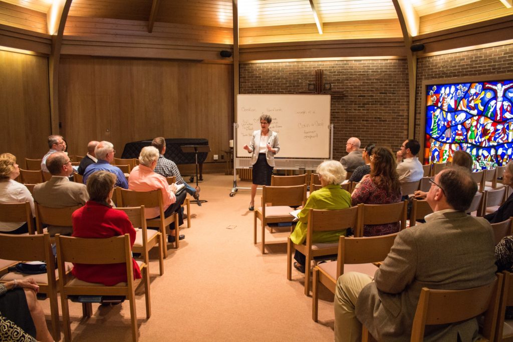 Westminster adults gathered in the chapel